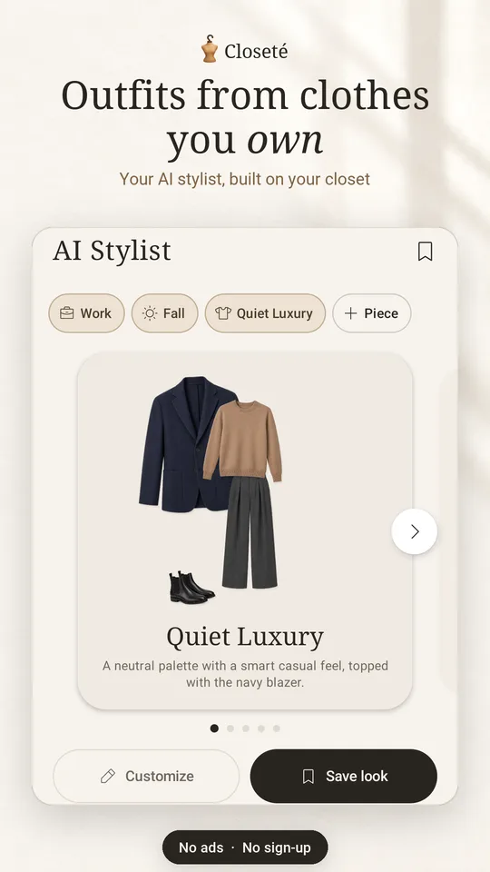AI Stylist suggesting a complete outfit from the user's closet
